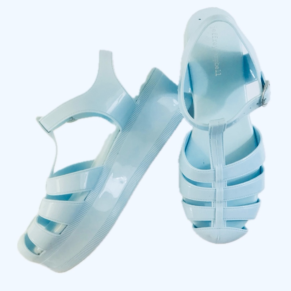 Jeffrey Campbell Candied Blue Flatform Fisherman Shoes